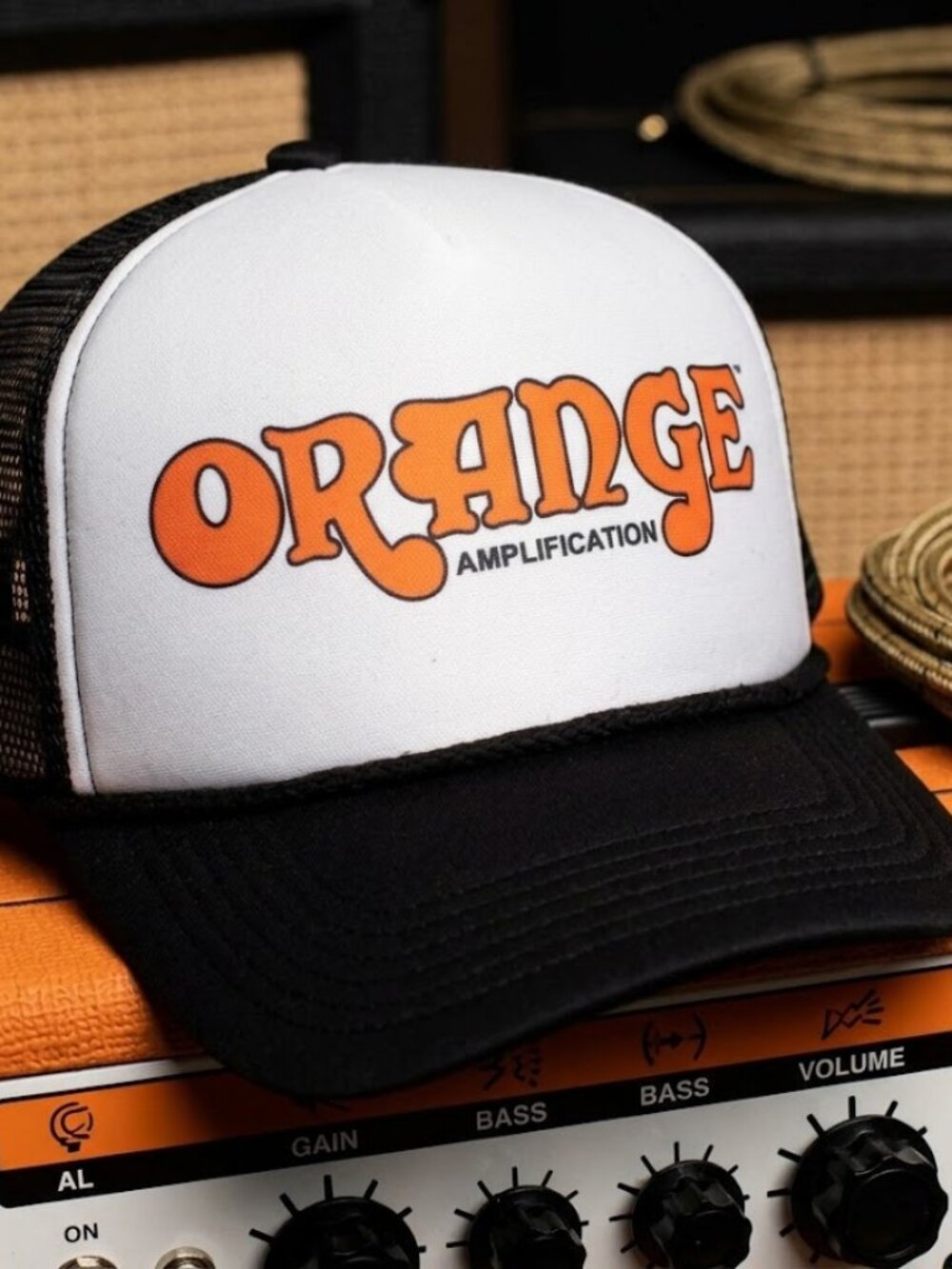 Retro Orange Amplification Hat Guitar Tube Amp Foam Rope Snapback Cap USA Printe